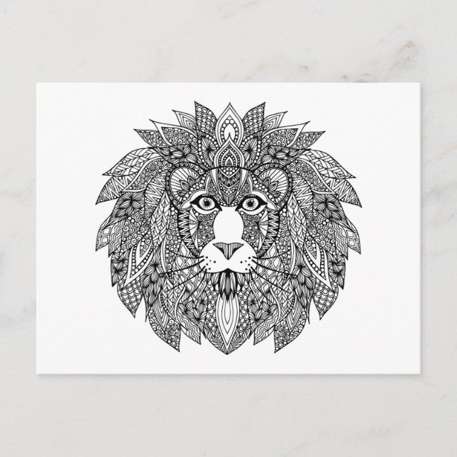 Carte Postale Tête de lion inspirée 4 (Devant)