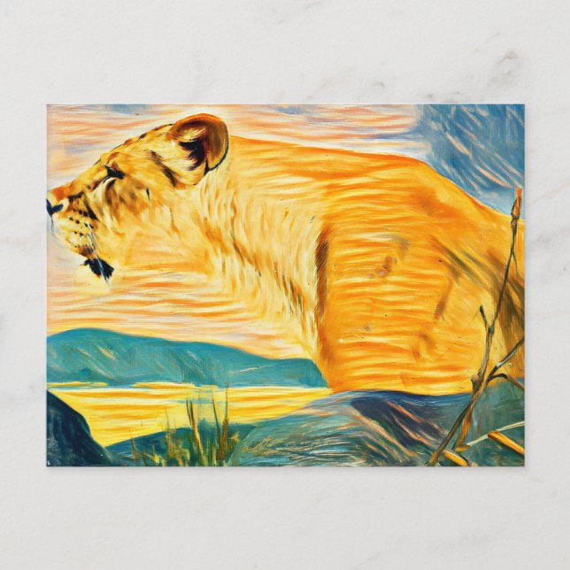 Carte Postale Tête de lionne (Devant)