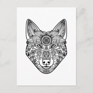 Carte Postale Tête de loup inspirée