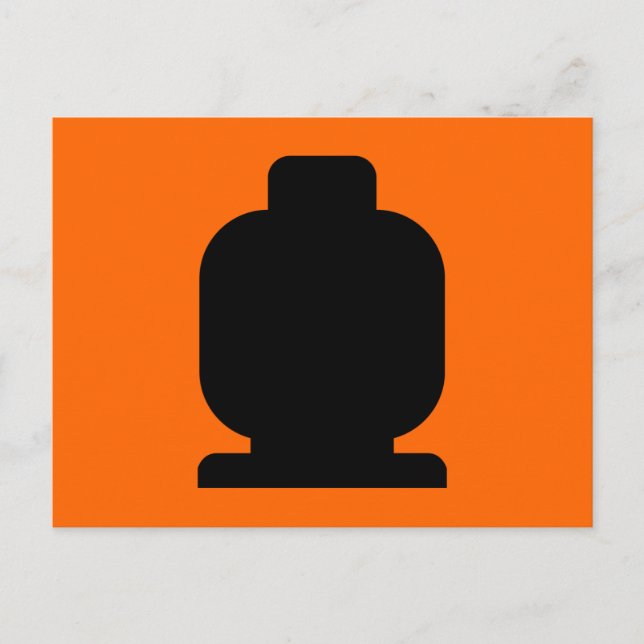 Carte Postale Tête de Minifig Noir par Personnaliser Mon Minifig (Devant)