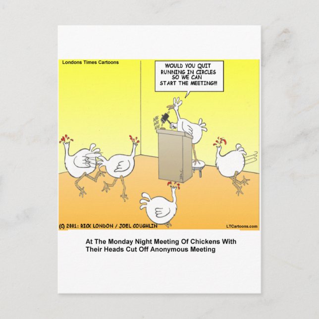Carte Postale Tête de poule Anonyme Dons de Cartoon & Tee - shir (Devant)