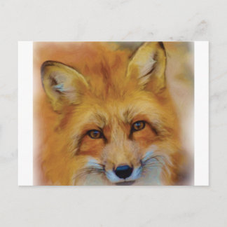 Carte Postale tête de renard art