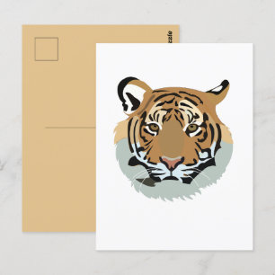 Carte Postale Tête de tigre, animal sauvage tigre