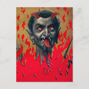 Carte Postale Tête diable vintage Krampus