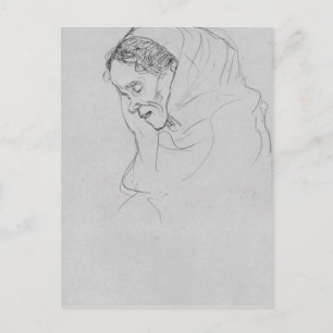 Carte Postale Tête d'une vieille femme en profil par Gustav Klim