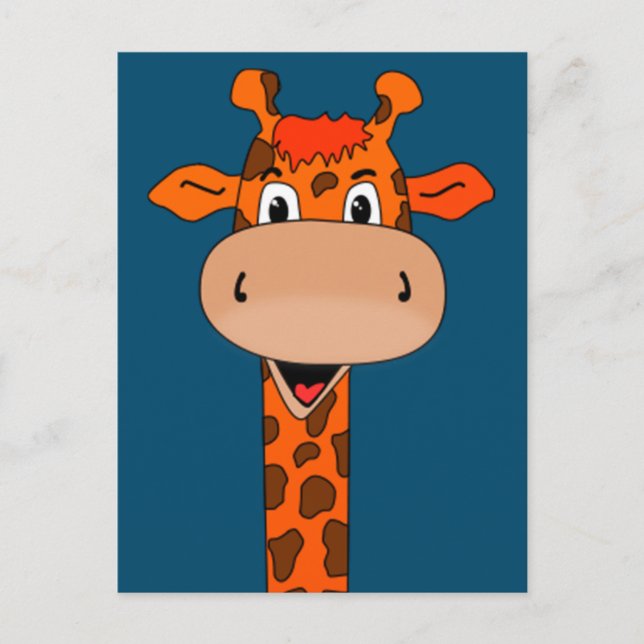 Carte Postale tête et cou de girafe (Devant)