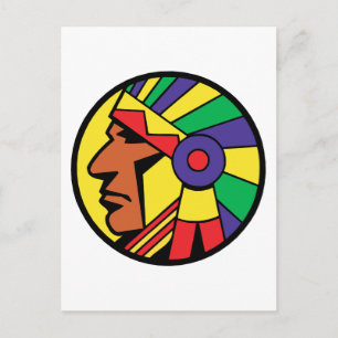 Carte Postale Tête indienne couleur
