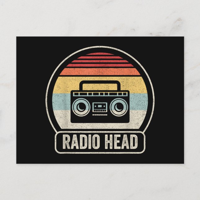 Carte Postale Tête radio Vintage (Devant)