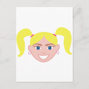 Carte Postale Tête rouge blonde visage fille
