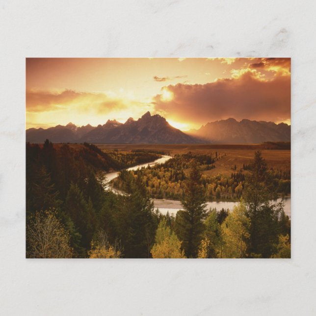 Carte Postale Teton Range au coucher du soleil, de Snake River (Devant)