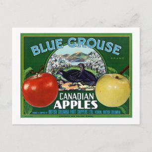 Carte Postale Tétras bleu Pommes canadiennes
