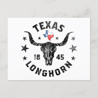 Carte Postale Texas 1845 Vintage Longhorn Cowboy Et Rodeo Fan P