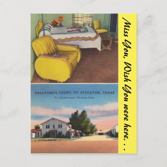 Carte Postale Texas, Hallford's Court, Ft. Stockton (Devant)