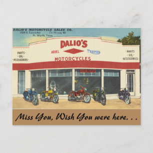 Carte Postale Texas, les motos de Dalio, Fort Worth
