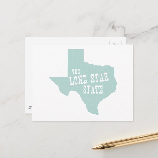 Carte Postale Texas Nickname Texan Lone Star State Texan Motto (Devant/Arrière en situation)