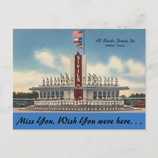 Carte Postale Texas, Sivils Drive In, Dallas (Devant)