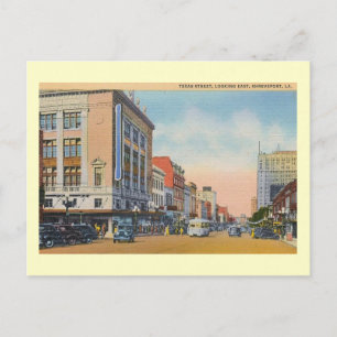 Carte Postale Texas St., Shreveport, Louisiane Vintage