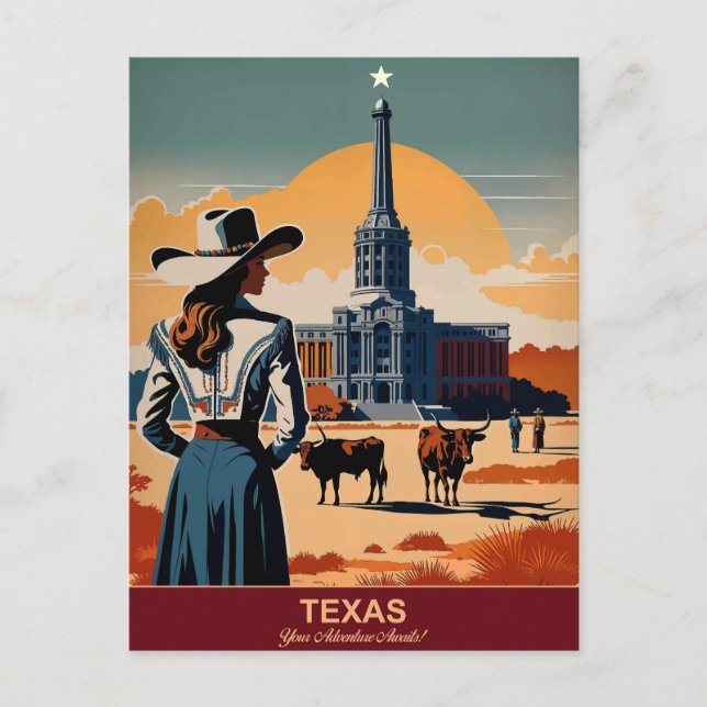 Carte Postale Texas Travel : Votre aventure attend (Devant)