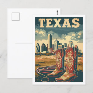 Carte Postale Texas USA Amérique Vintage célèbre Travel Place