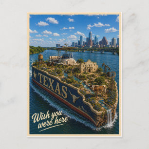 Carte Postale Texas Vous auriez aimé être ici Série des État