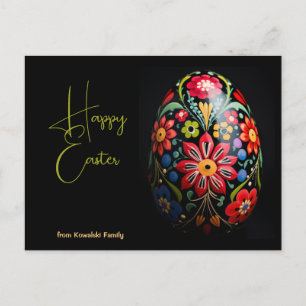 Carte Postale Text personnalisé Folklore Fleurit Vœux de Pâques