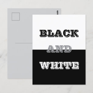 Carte Postale Texte Blanc Gris Noir Et Couleurs Solides