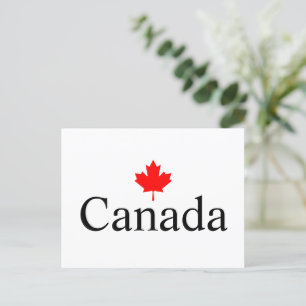 Carte Postale Texte canadien personnalisé avec feuille d'érable 