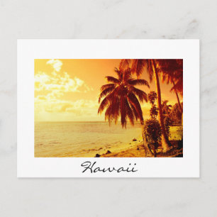 Carte postale texte de coucher de soleil Hawaii
