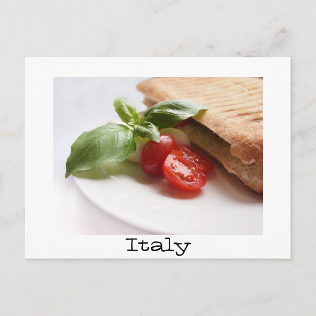 Carte postale texte de la cuisine italienne (Devant)