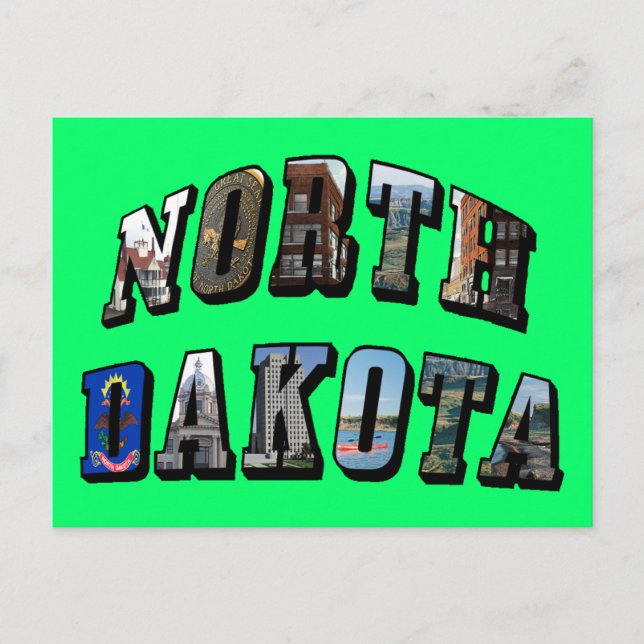 Carte Postale Texte de l'image du Dakota du Nord (Devant)