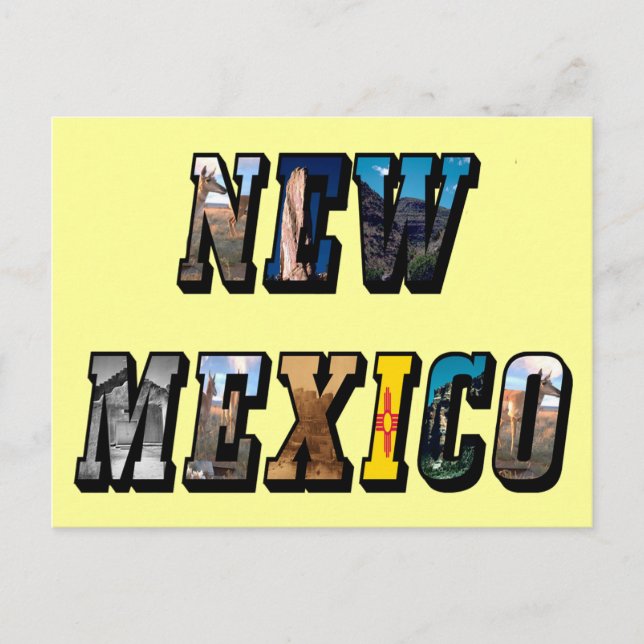 Carte Postale Texte de l'image du Nouveau-Mexique (Devant)