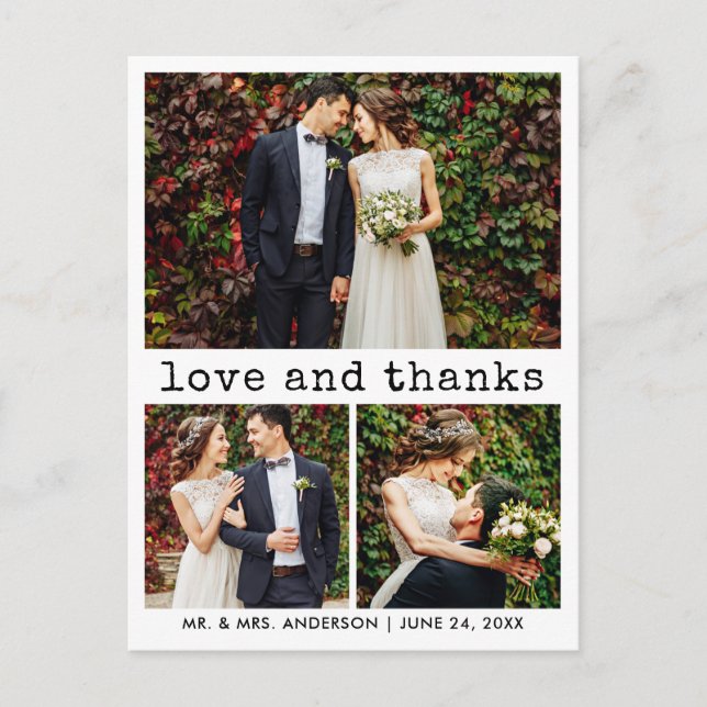 Carte Postale Texte de Machine à Écrire Moderne Tendance 3 Photo (Devant)