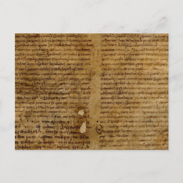 Carte Postale Texte de parchemin avec l'écriture antique, vieux (Devant)