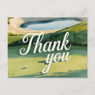 Carte Postale Texte de remerciement de golf sur le green