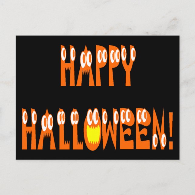 Carte Postale Texte de squash d'Halloween (Devant)