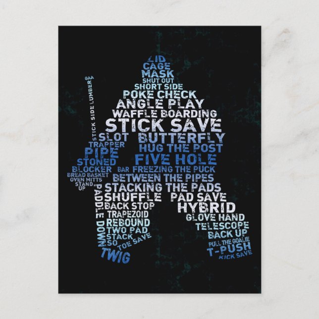 Carte postale texte du gardien de hockey (Devant)