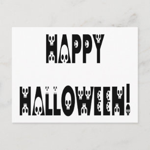 Carte Postale Texte Halloween squelette