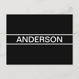 Carte Postale Texte personnalisable   Bold Modern Black & White