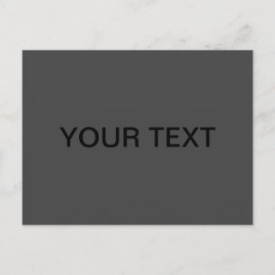 Carte Postale Texte personnalisable   Gras moderne noir et gris 