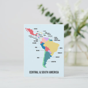 Carte Postale Texte personnalisé Amérique centrale et du Sud