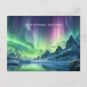 Carte Postale Texte personnalisé Aurora Borealis