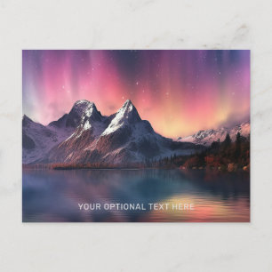 Carte Postale Texte personnalisé Aurora Borealis