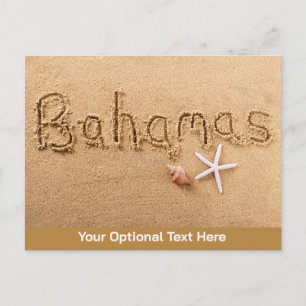 Carte Postale Texte personnalisé Bahamas Beach
