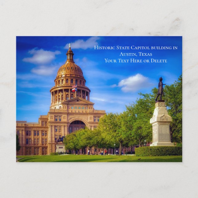 Carte Postale Texte personnalisé Capitole d'État historique Aust (Devant)
