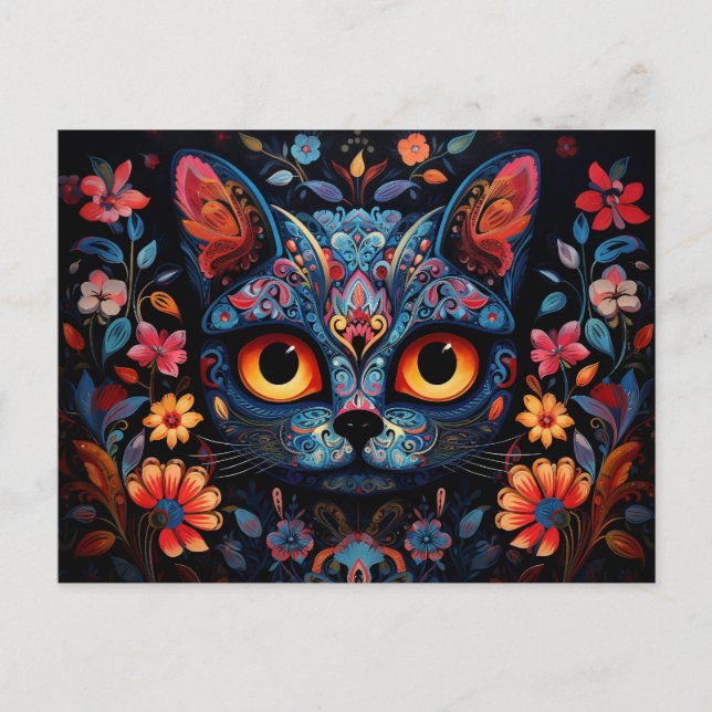 Carte Postale Texte personnalisé 💀😺 Chat des Morts (Devant)