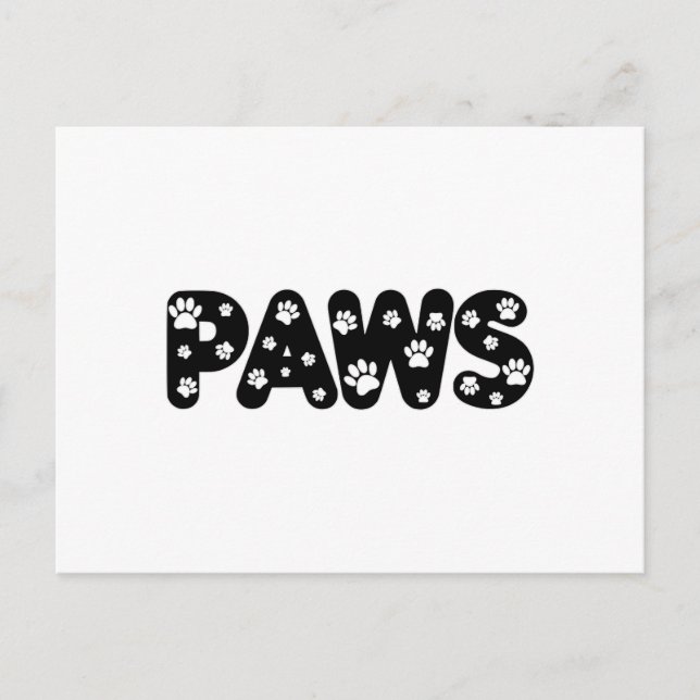 Carte Postale Texte personnalisé des pattes de chien (Devant)