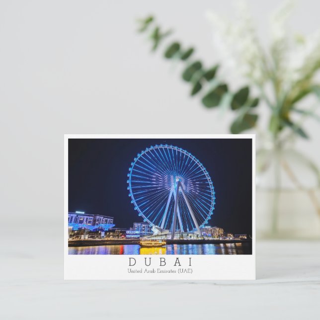 Carte Postale Texte personnalisé, Ferris Wheel, Dubaï, Emirats A (Debout devant)