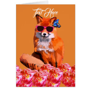Carte postale Texte Personnalisé Fox
