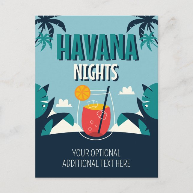 Carte Postale Texte personnalisé "Havana Nights" (Devant)