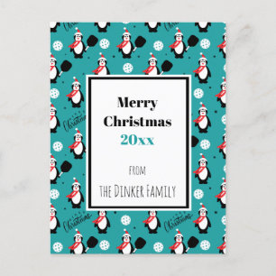 Carte Postale 🐧 texte personnalisé 🐧 Pickleball Joyeux Noël 🎁